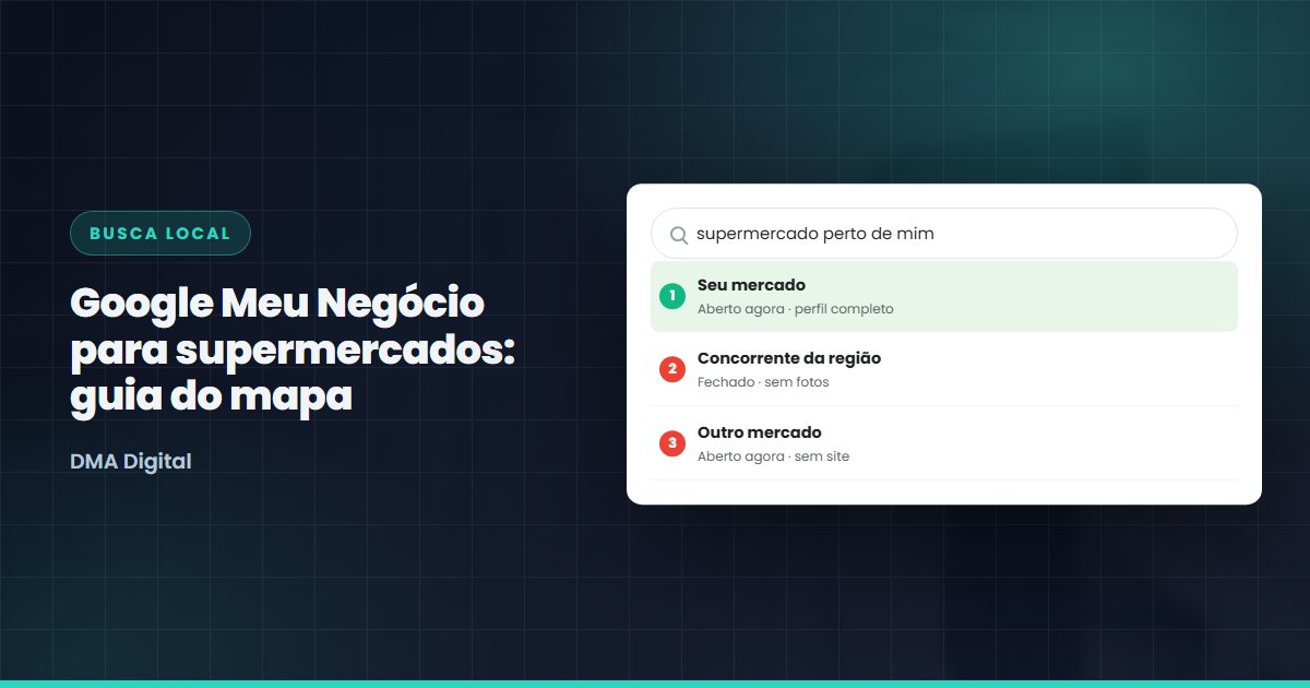 Dono de supermercado atualizando o Perfil da Empresa no Google no celular