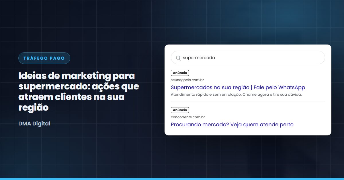 Busca do Google com anúncios de supermercados