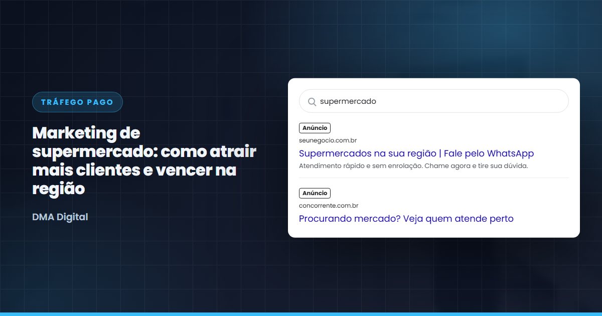 Busca do Google com anúncios de supermercados