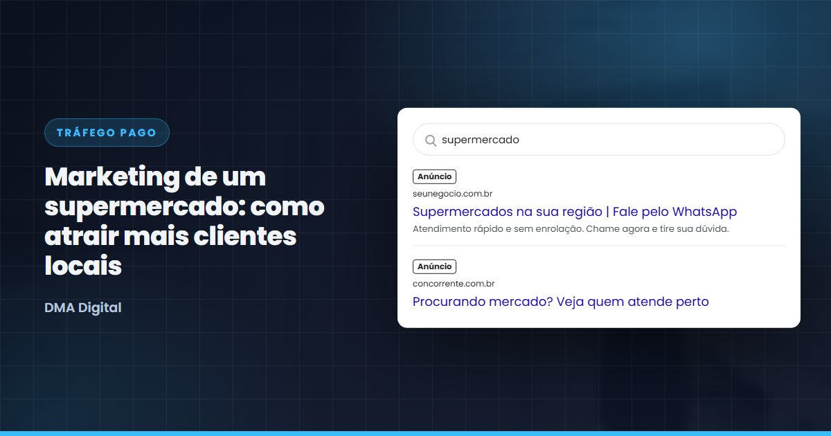 Busca do Google com anúncios de supermercados