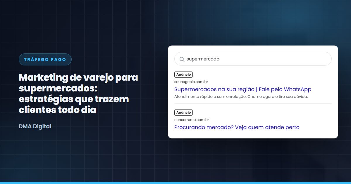 Busca do Google com anúncios de supermercados