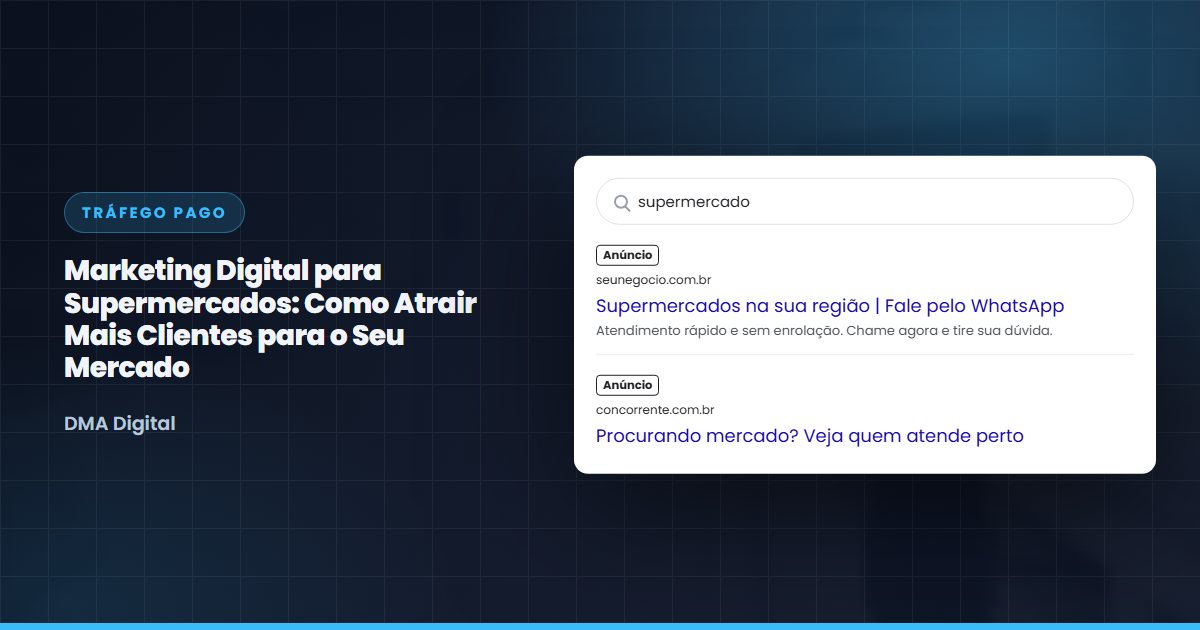 Busca do Google com anúncios de supermercados