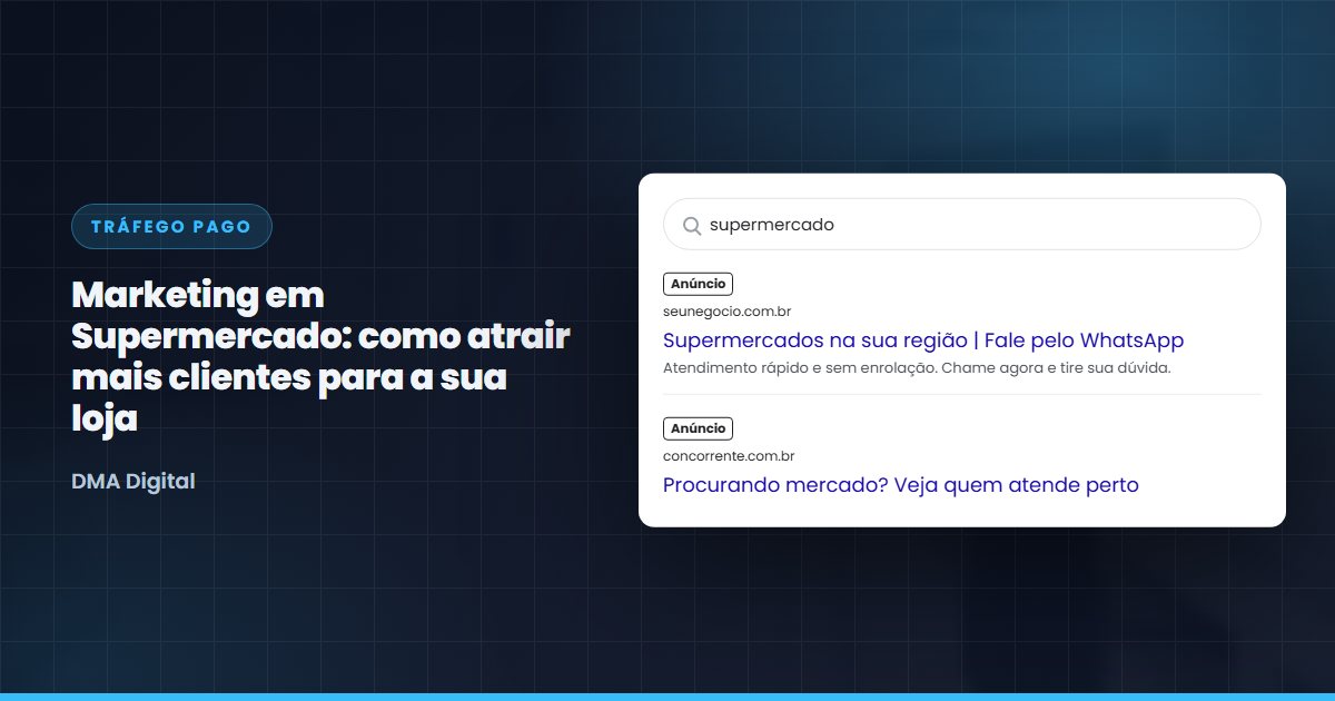 Busca do Google com anúncios de supermercados