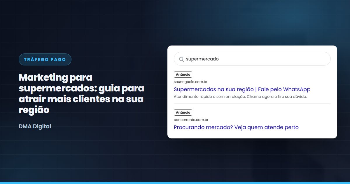 Busca do Google com anúncios de supermercados
