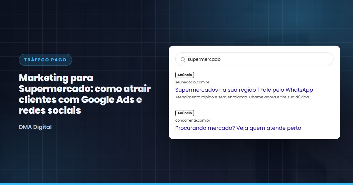 Busca do Google com anúncios de supermercados