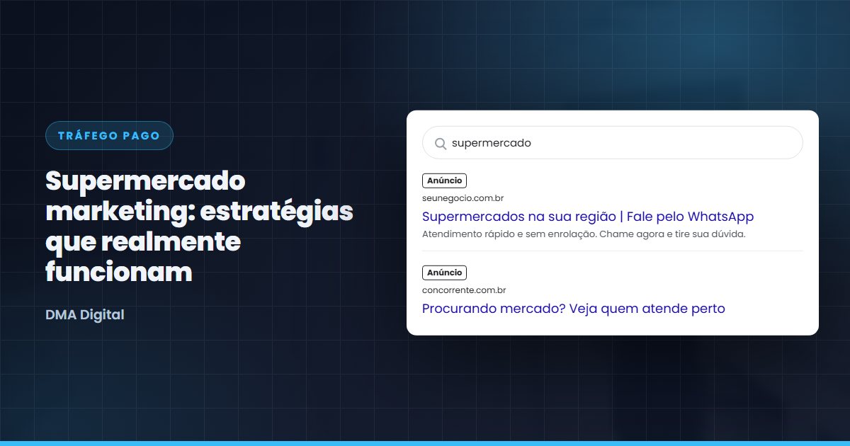 Busca do Google com anúncios de supermercados